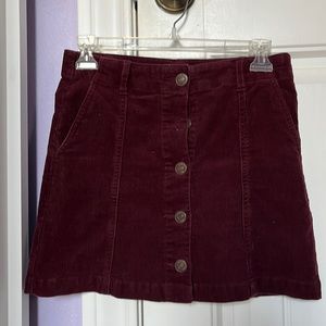 Forever 21 Burgundy Corduroy Skirt